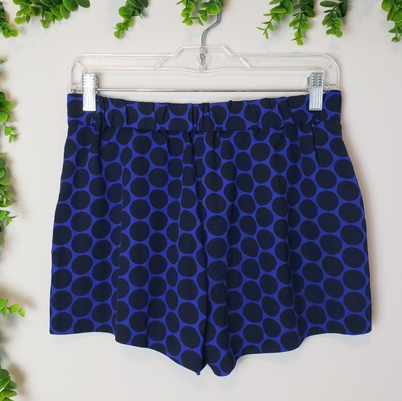 Babaton Silk Crepe Indigo Polka Dot Shorts - Picture 3 of 3